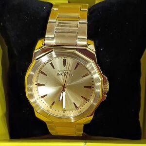 Invicta Gold-Tone Watch with Black Accents